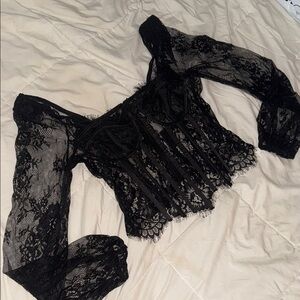 Fashion Nova Black Lace Corset Top